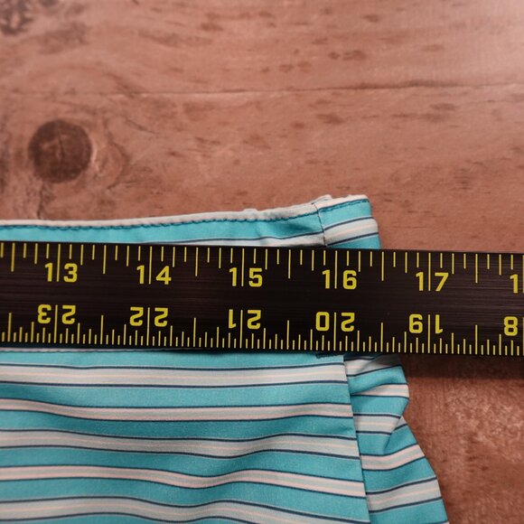 Lands’ End Hybrid Swim Shorts Men’s Medium 7” Teal Stripe Lined Quick-Dry - Picture 9 of 12